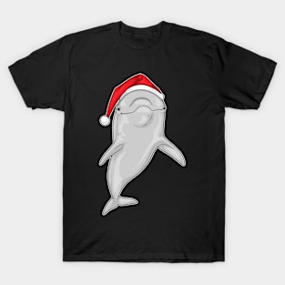 Dolphin Christmas Santa hat T-Shirt